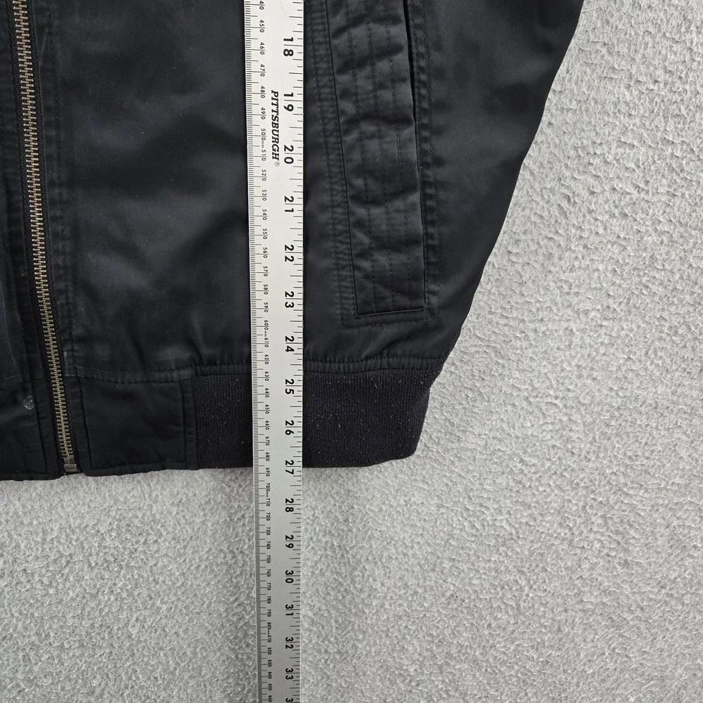 Abercrombie & Fitch Men Jacket L Black Fleece Activewear Bomber Zipper READ